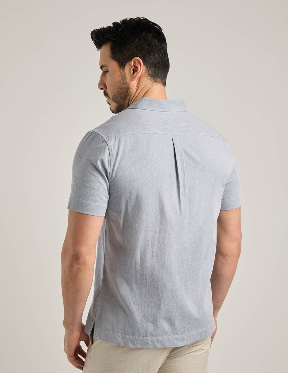 Camisa casual de algodón manga corta para hombre 6