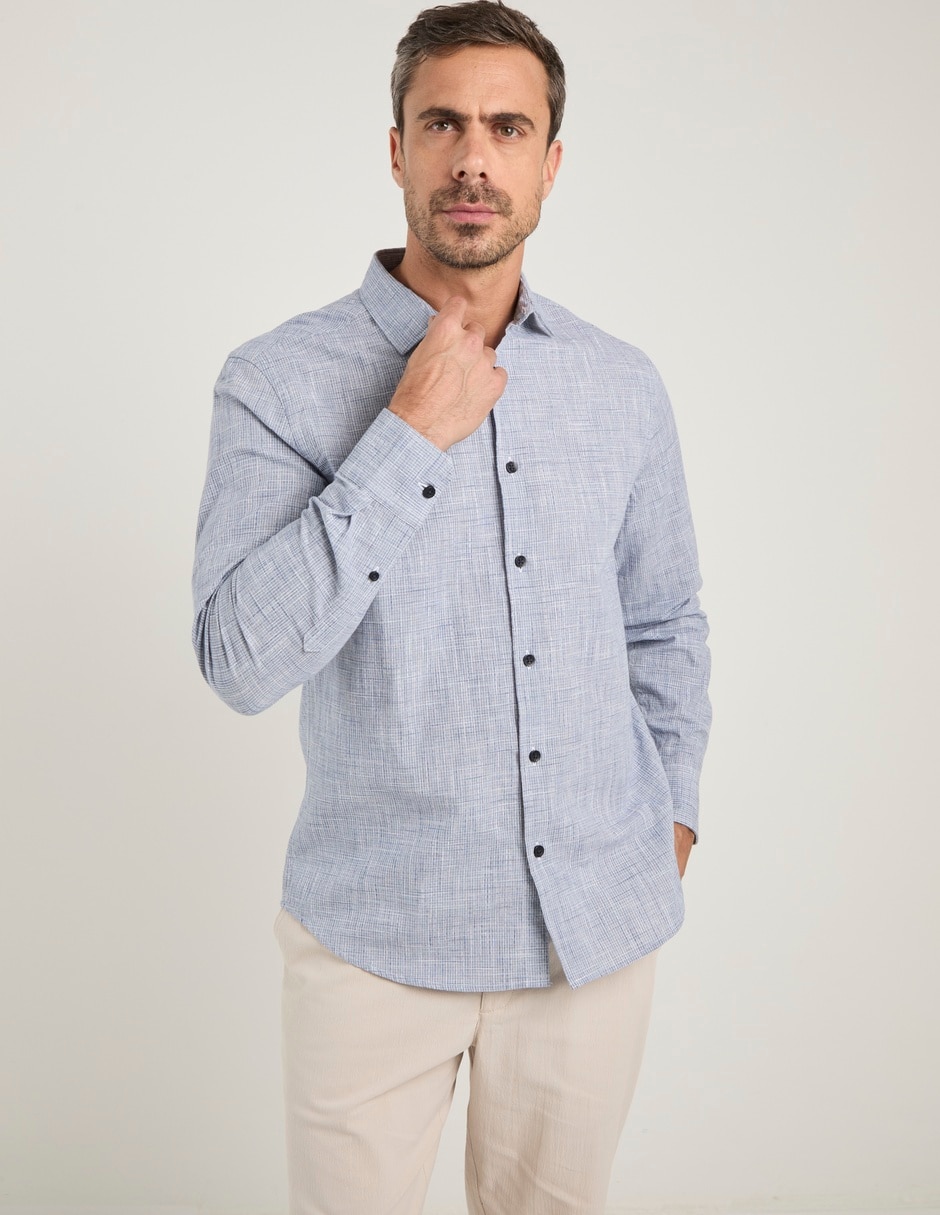 Camisa casual de algodón manga larga para hombre 5
