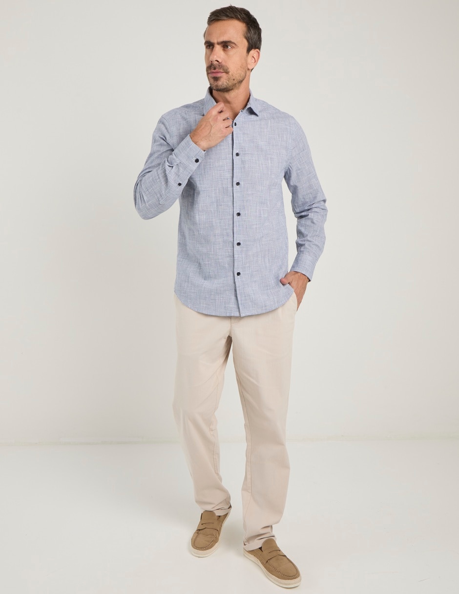 Camisa casual de algodón manga larga para hombre 4