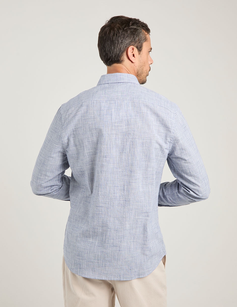 Camisa casual de algodón manga larga para hombre 6