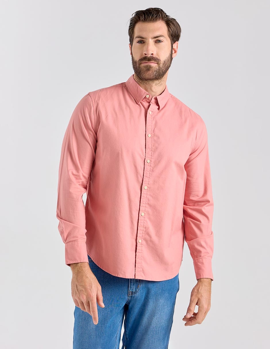 Camisa casual de algodón manga larga para hombre Camisa casual de algodón manga larga para hombre