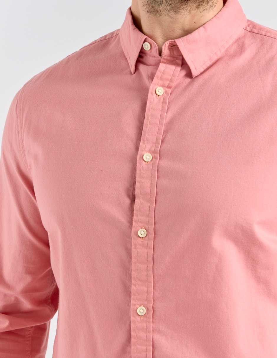 Camisa casual Jbe de algodón manga larga para hombre