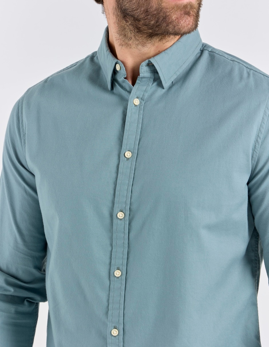 Camisa casual de algodón manga larga para hombre 4