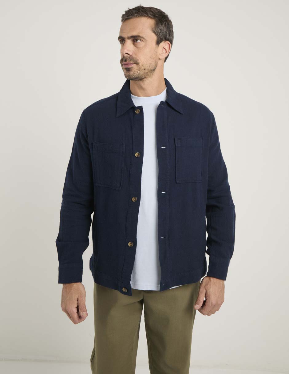 Camisa casual de algodón manga larga para hombre Camisa casual de algodón manga larga para hombre