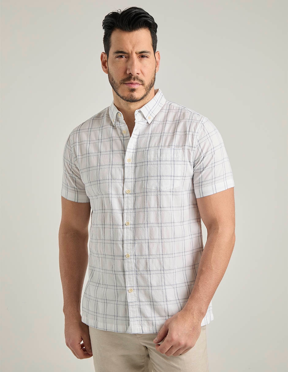 Camisa casual de algodón manga corta para hombre Camisa casual de algodón manga corta para hombre