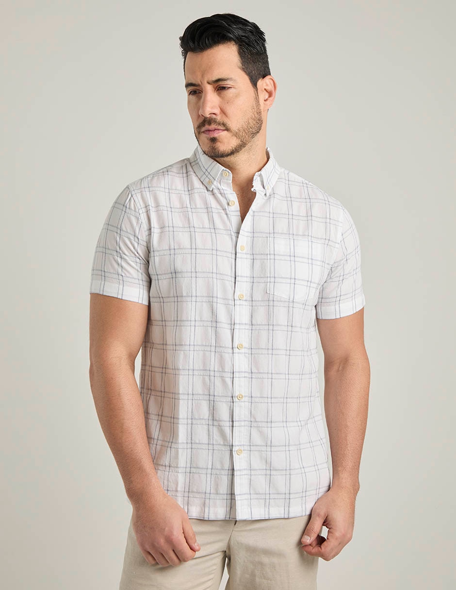 Camisa casual de algodón manga corta para hombre 5