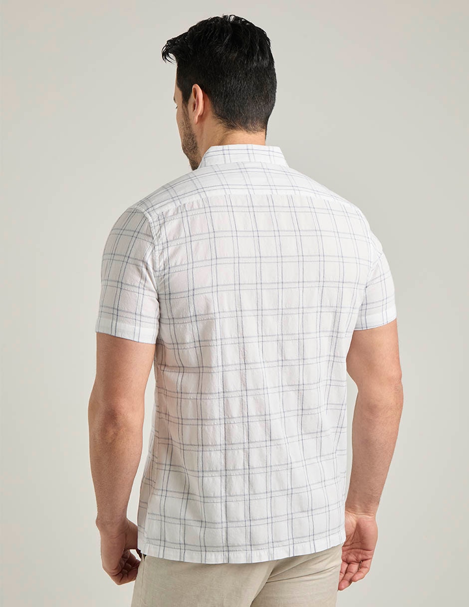 Camisa casual de algodón manga corta para hombre 6
