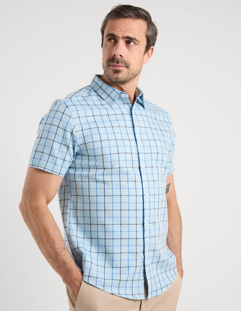 Camisa casual de algodón manga corta para hombre Camisa casual de algodón manga corta para hombre