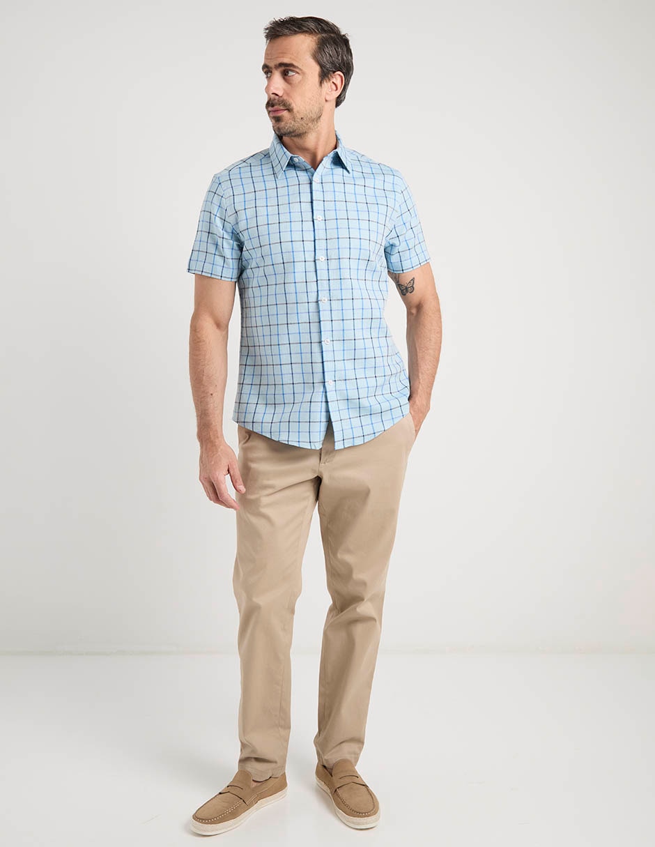 Camisa casual de algodón manga corta para hombre 5
