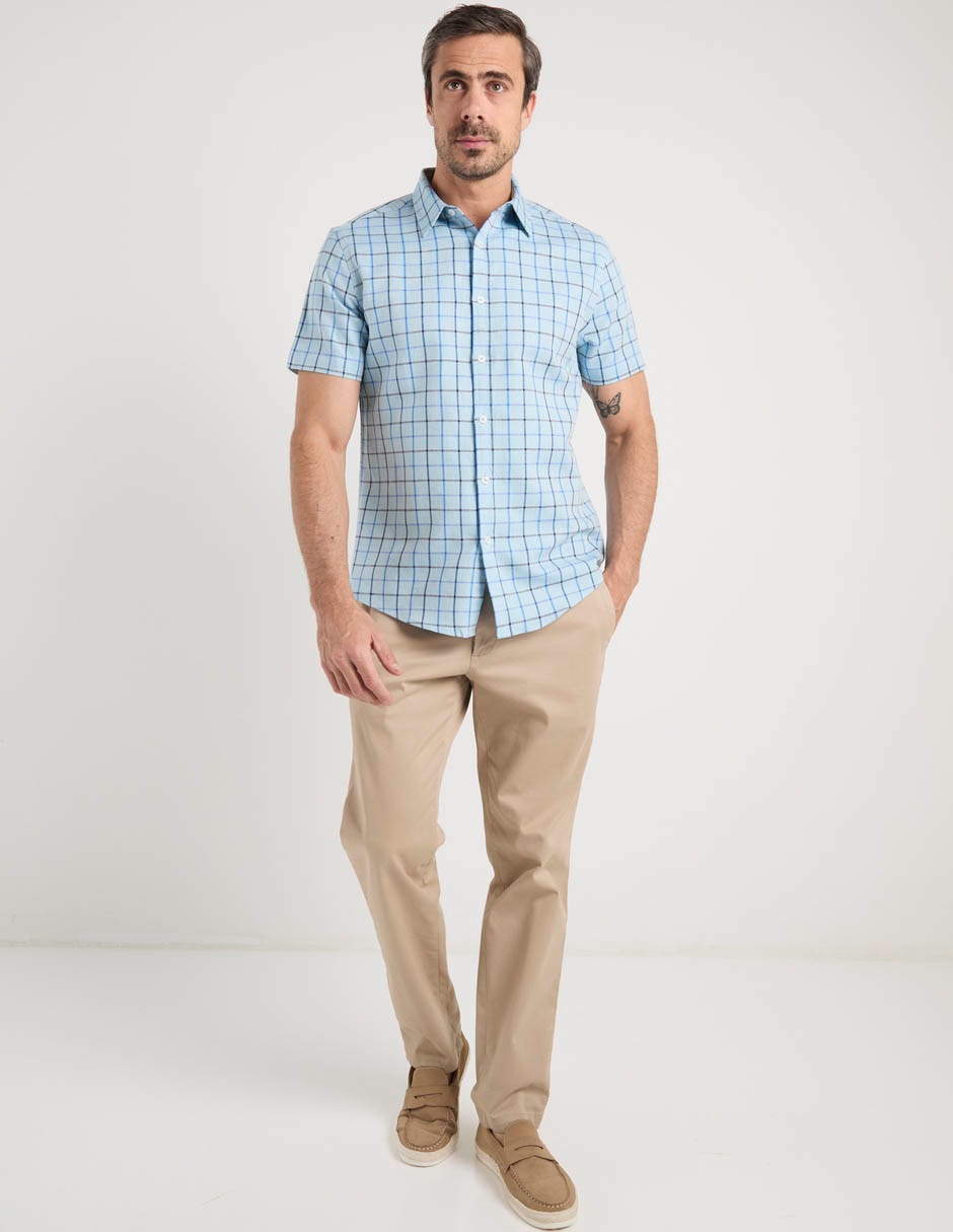 Camisa casual de algodón manga corta para hombre 4