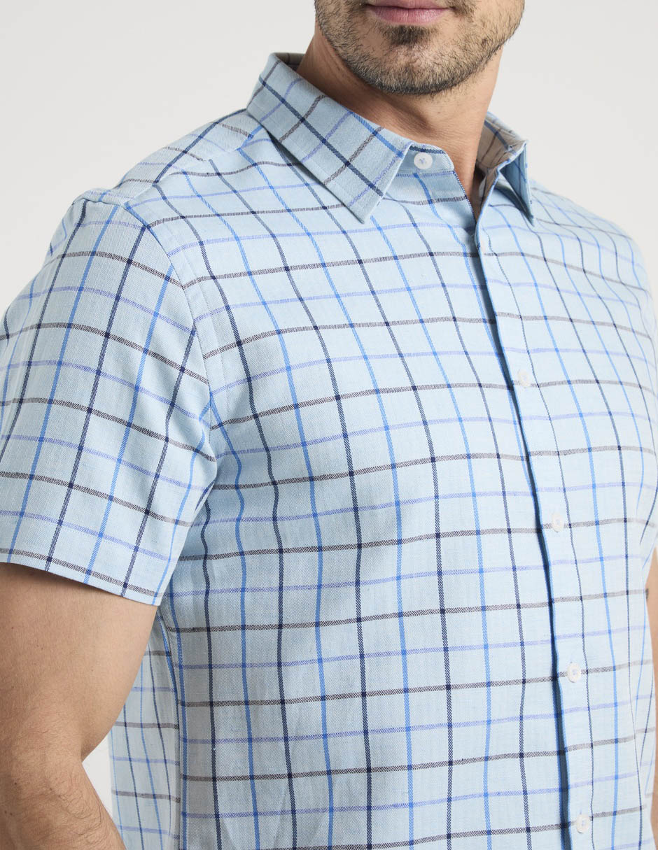 Camisa casual de algodón manga corta para hombre 2