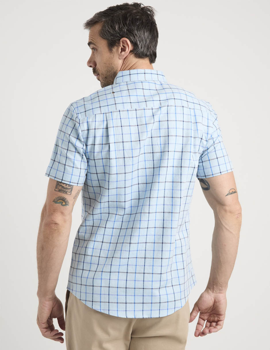 Camisa casual de algodón manga corta para hombre 6