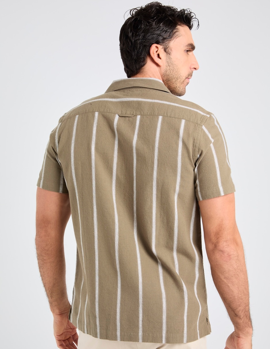 Camisa playa de algodón manga corta para hombre