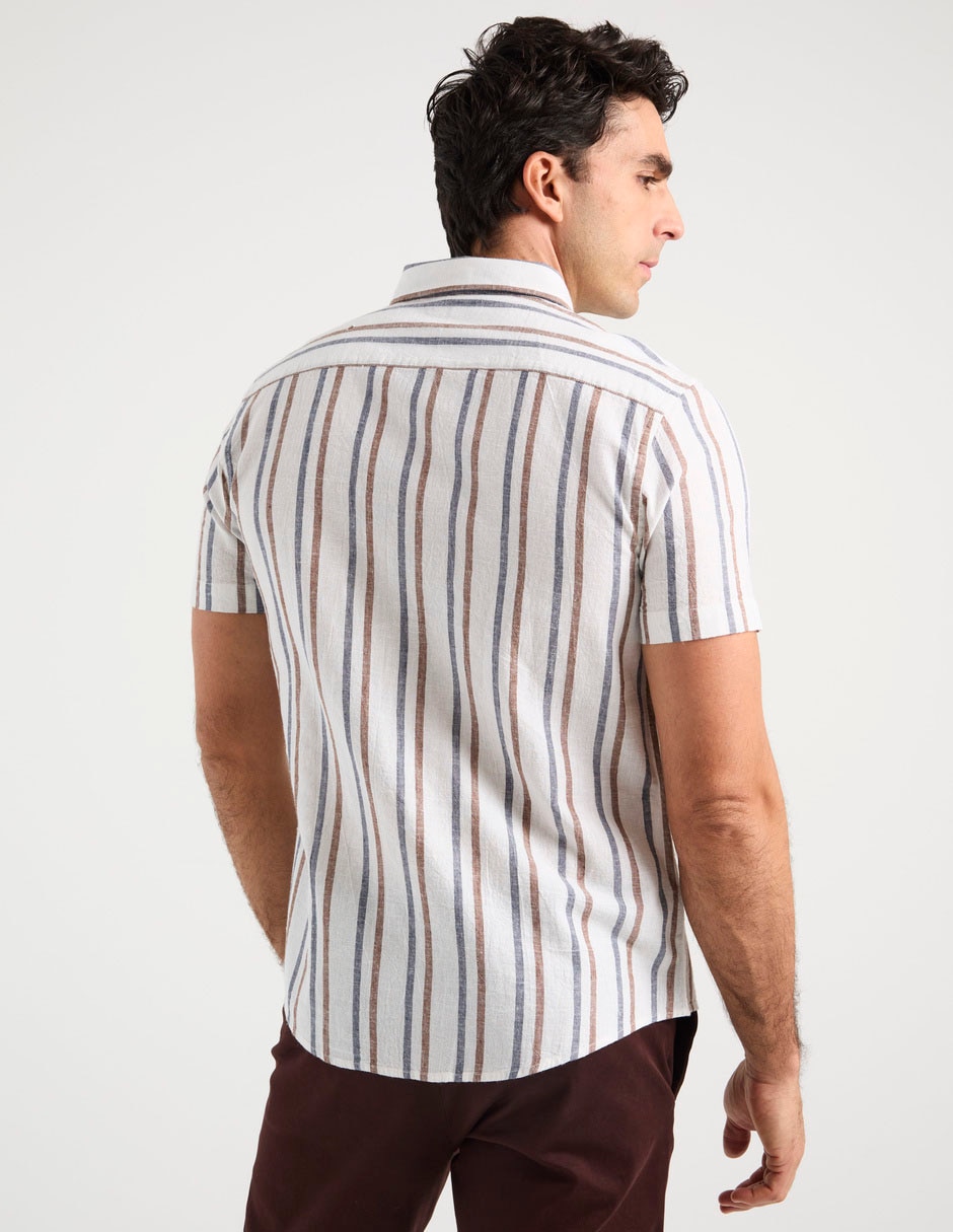 Camisa casual Jbe de algodón manga corta para hombre