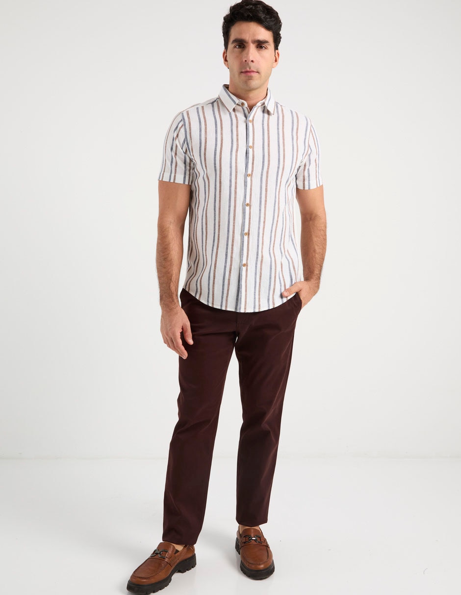Camisa casual Jbe de algodón manga corta para hombre