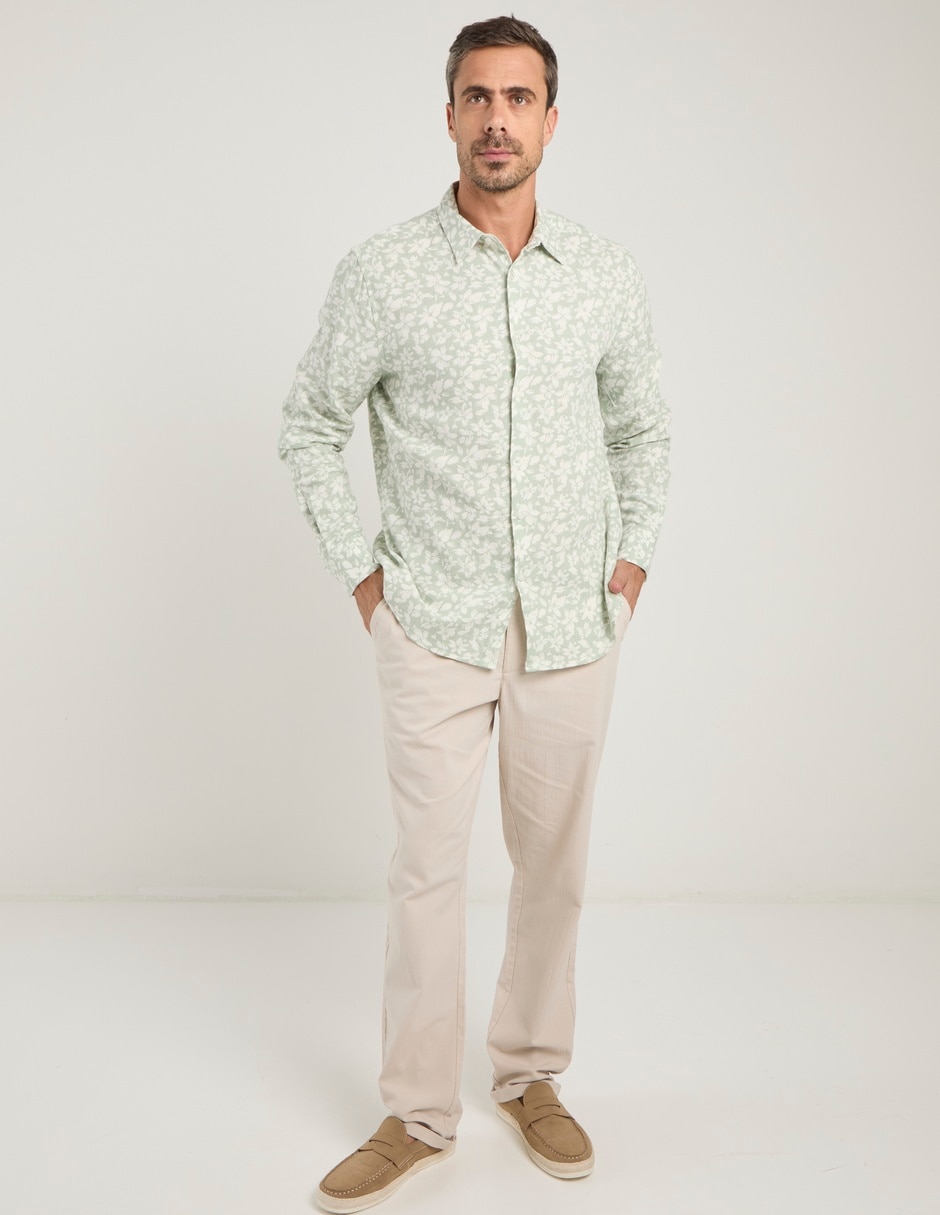 Camisa casual manga larga para hombre