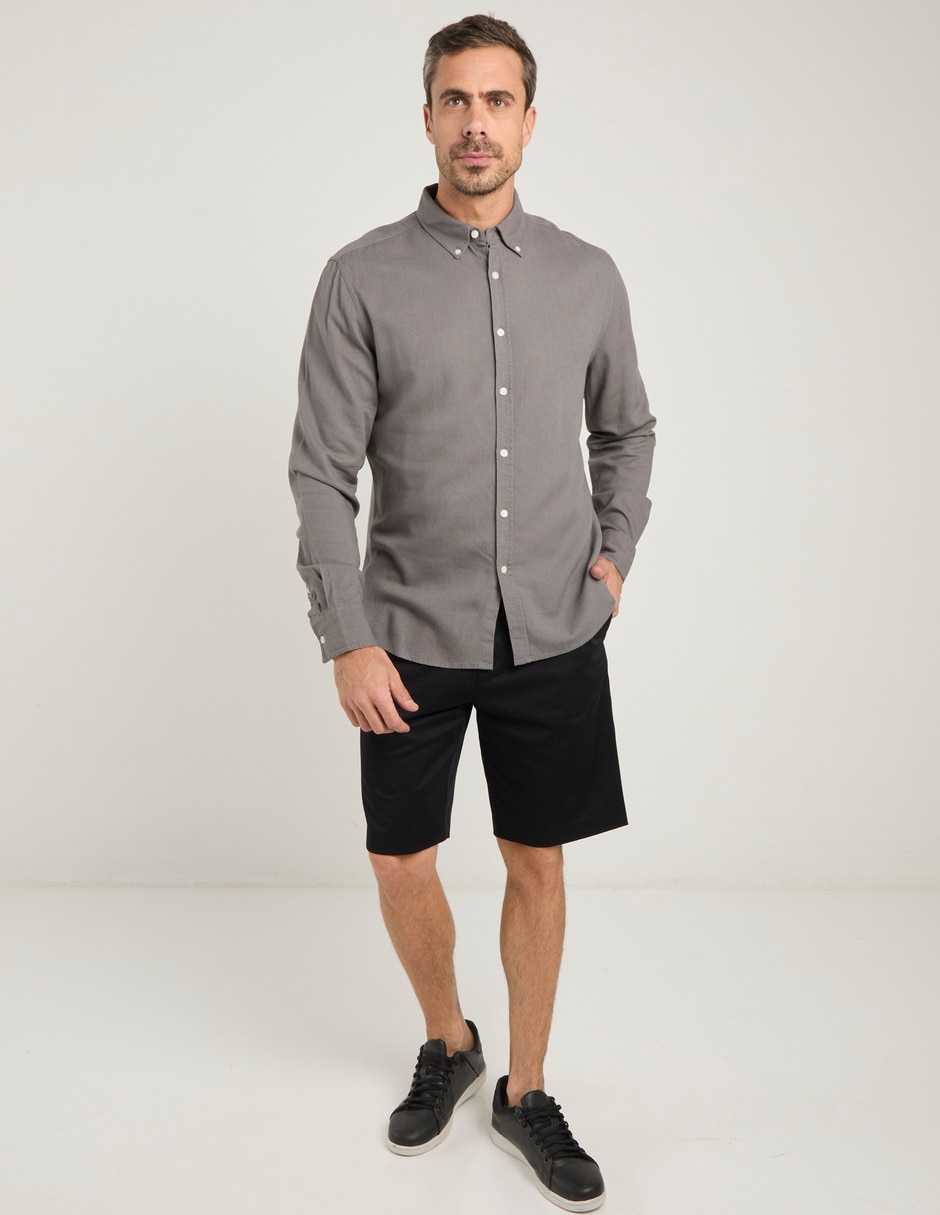 Camisa casual manga larga para hombre 4