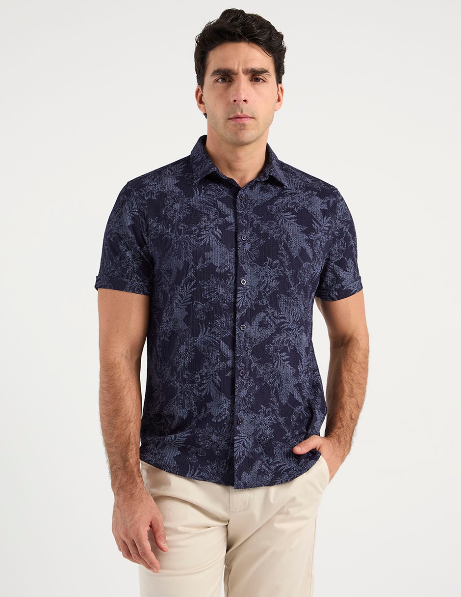 Camisa casual de algodón manga corta para hombre 1