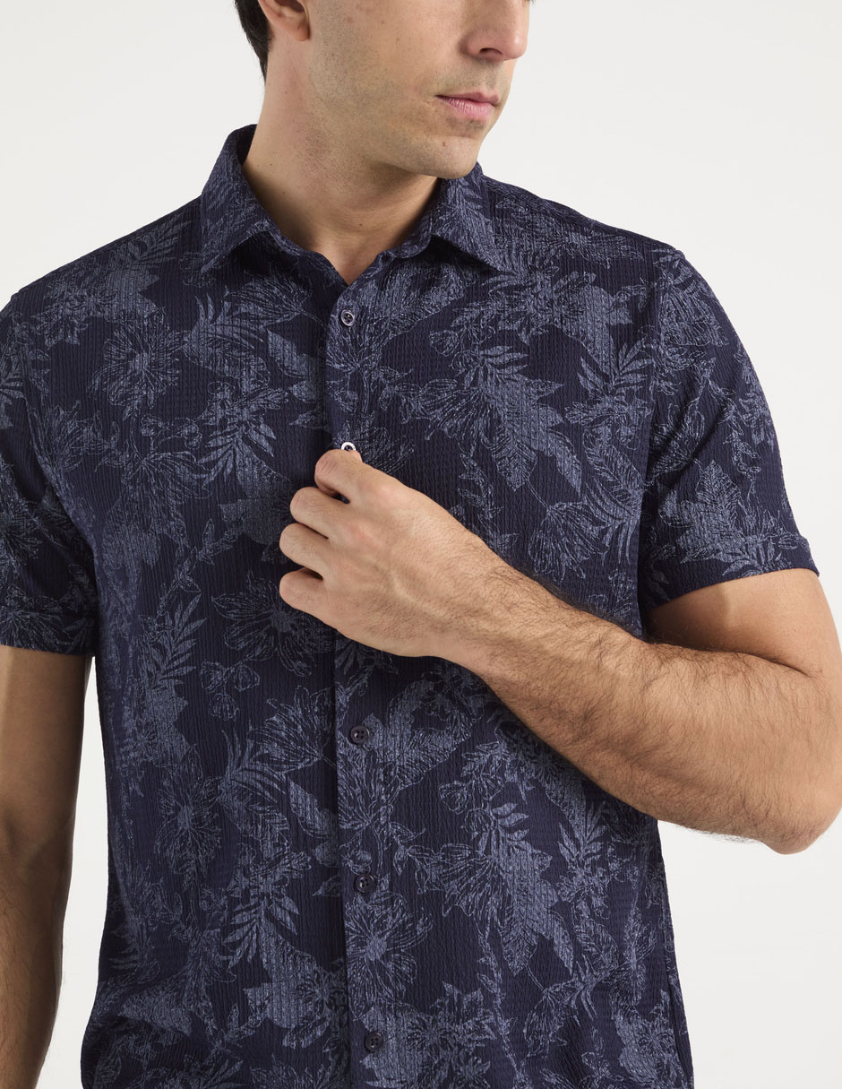 Camisa casual de algodón manga corta para hombre 7