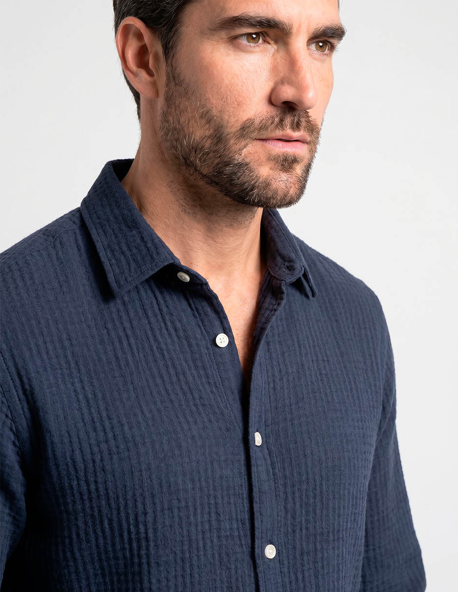 Camisa casual de algodón manga larga para hombre 2