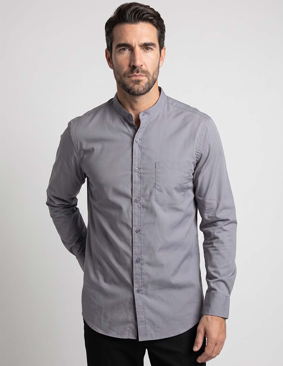 Camisa casual de algodón manga larga para hombre