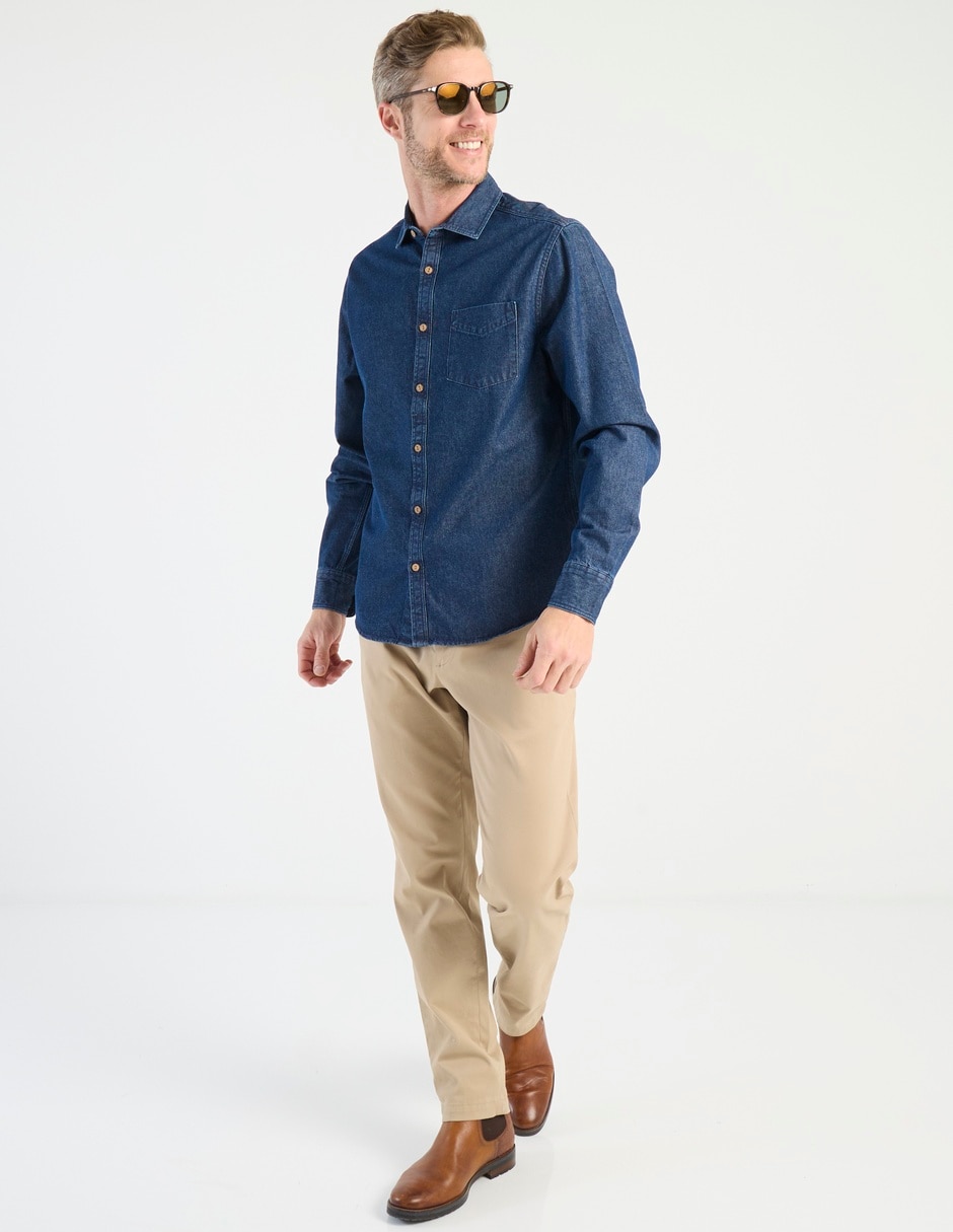 Camisa casual Regent Street de algodón manga larga para hombre