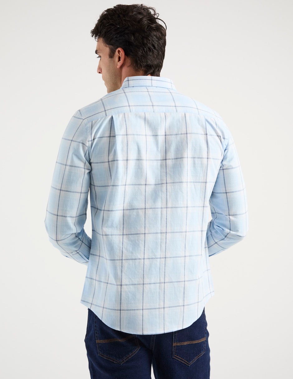 Camisa casual de algodón manga larga para hombre 4