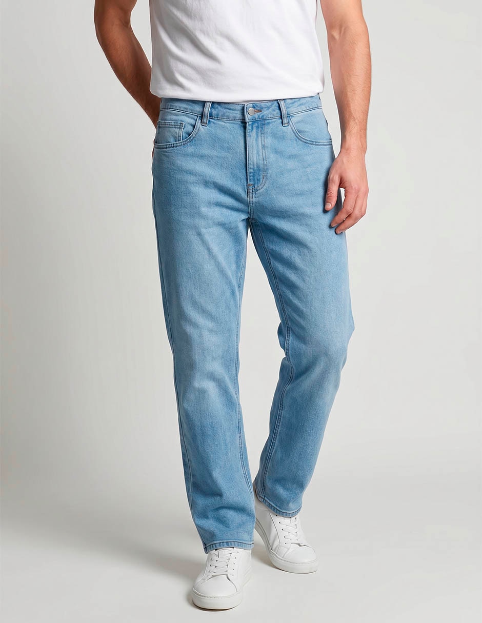 Jeans straight lavado claro para hombre Jeans straight lavado claro para hombre