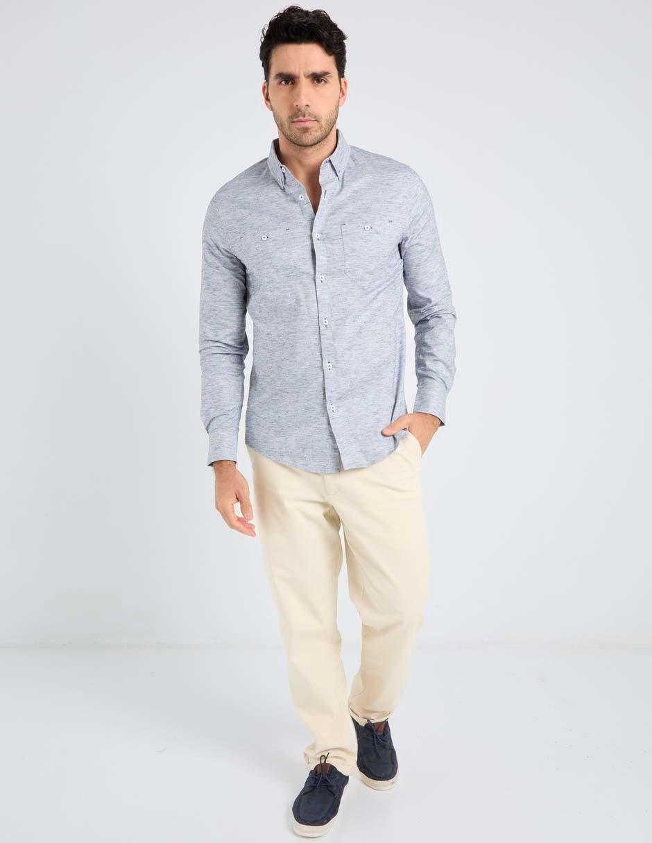 Camisa casual de algodón manga larga para hombre 3