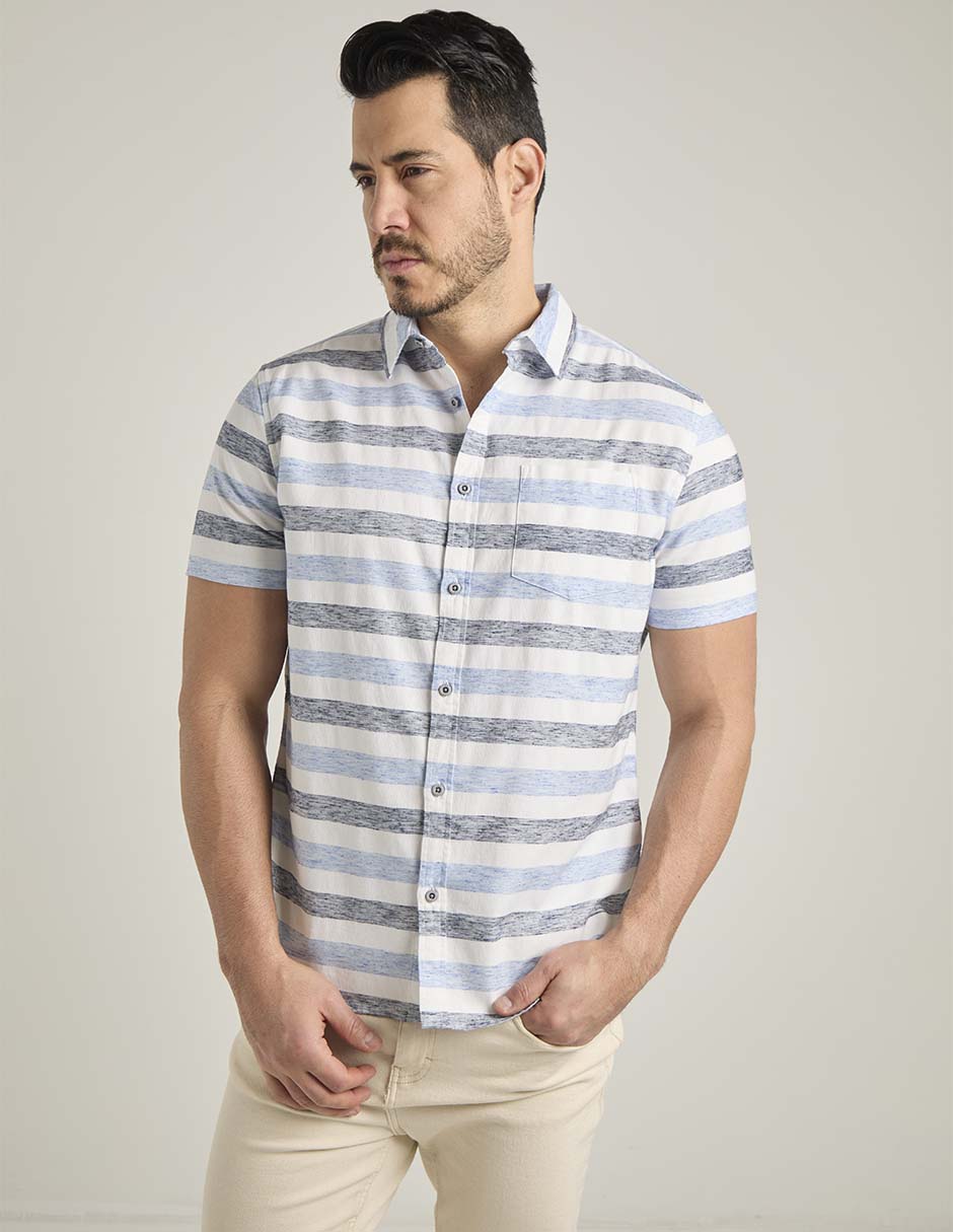 Camisa casual de algodón manga corta para hombre 5