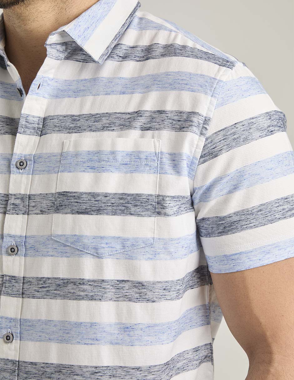 Camisa casual de algodón manga corta para hombre