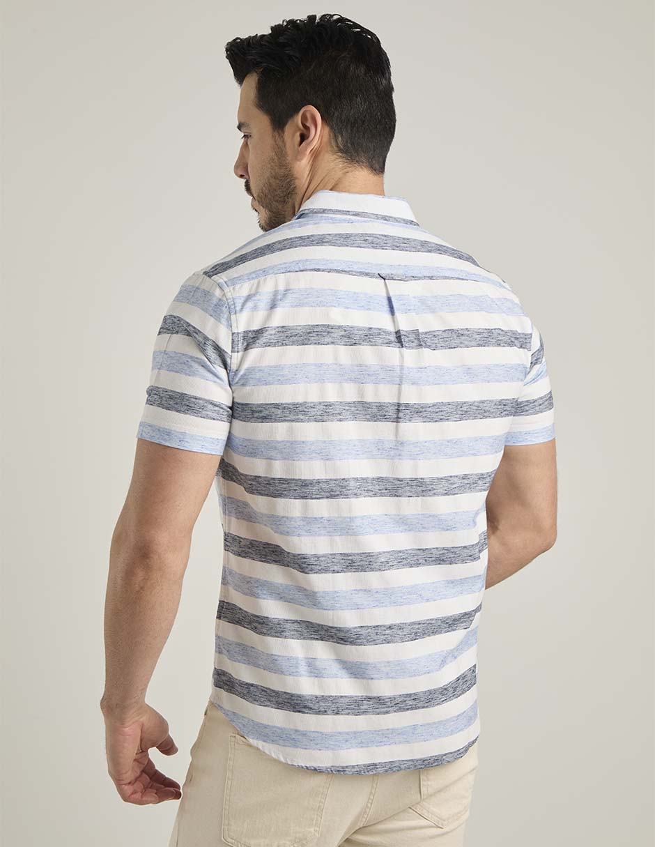 Camisa casual de algodón manga corta para hombre 6
