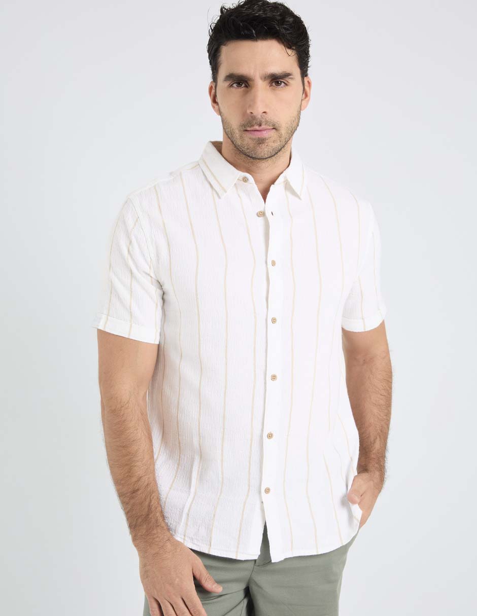 Camisa playa de algodón manga corta para hombre Camisa playa de algodón manga corta para hombre