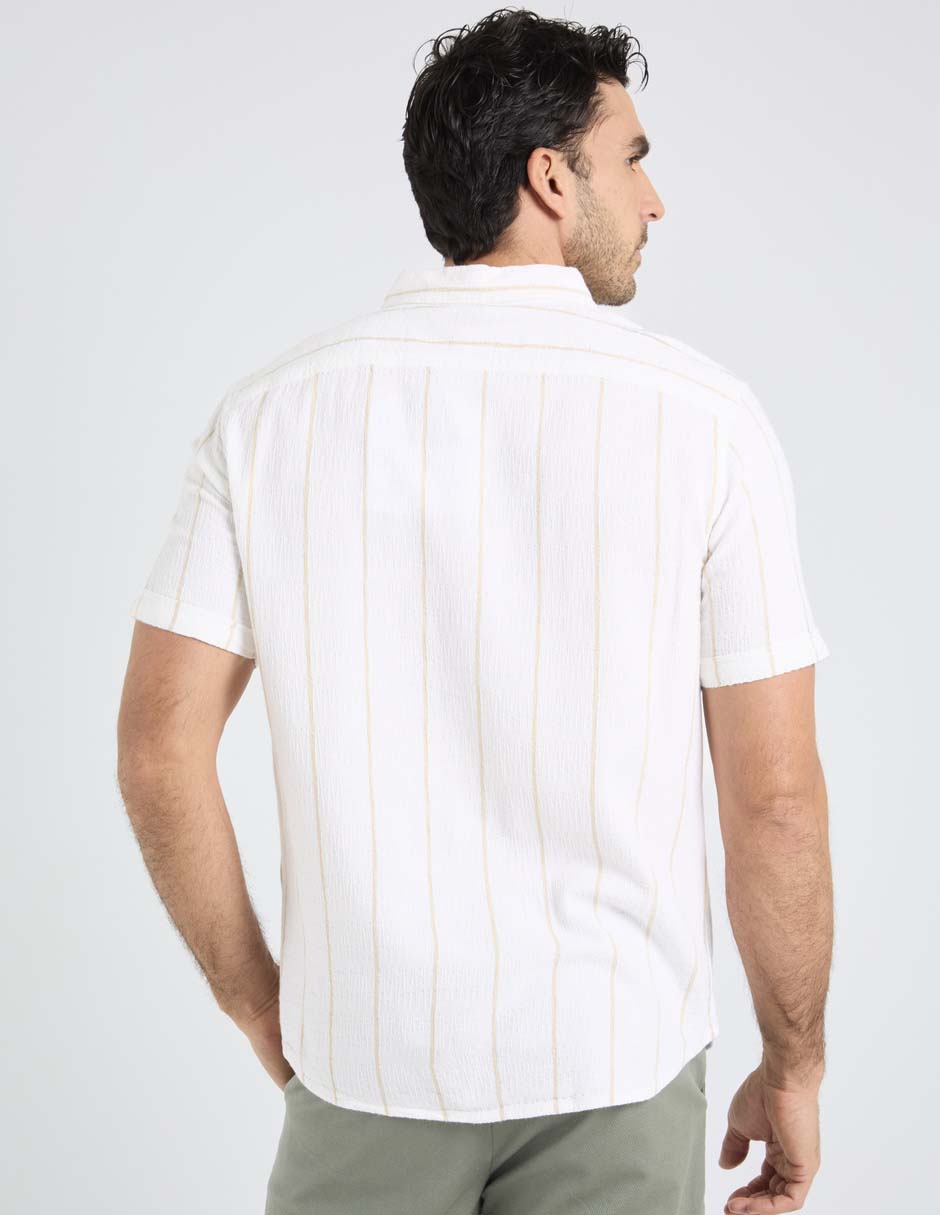 Camisa playa de algodón manga corta para hombre