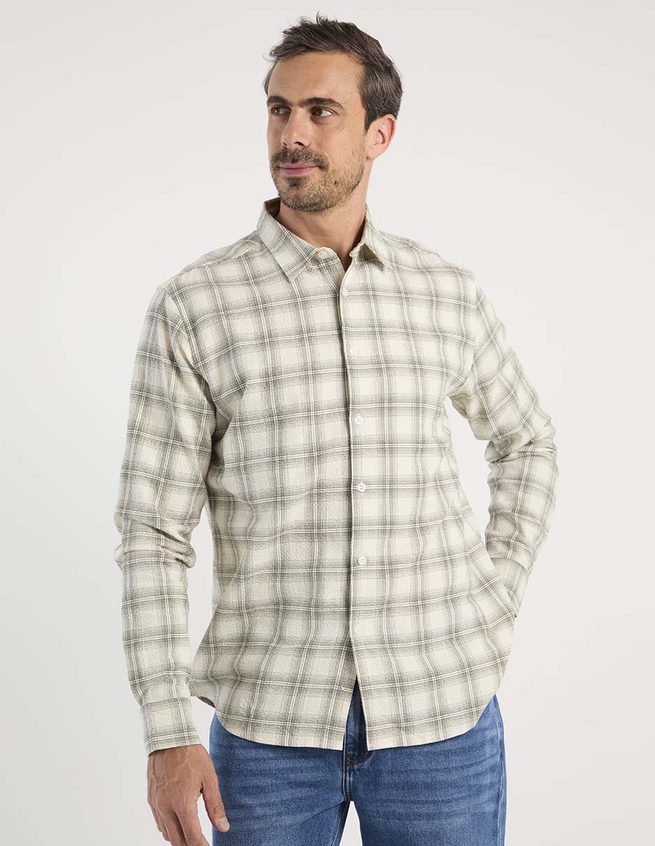 Camisa Casual Jbe De Algodón Manga Larga Para Hombre
