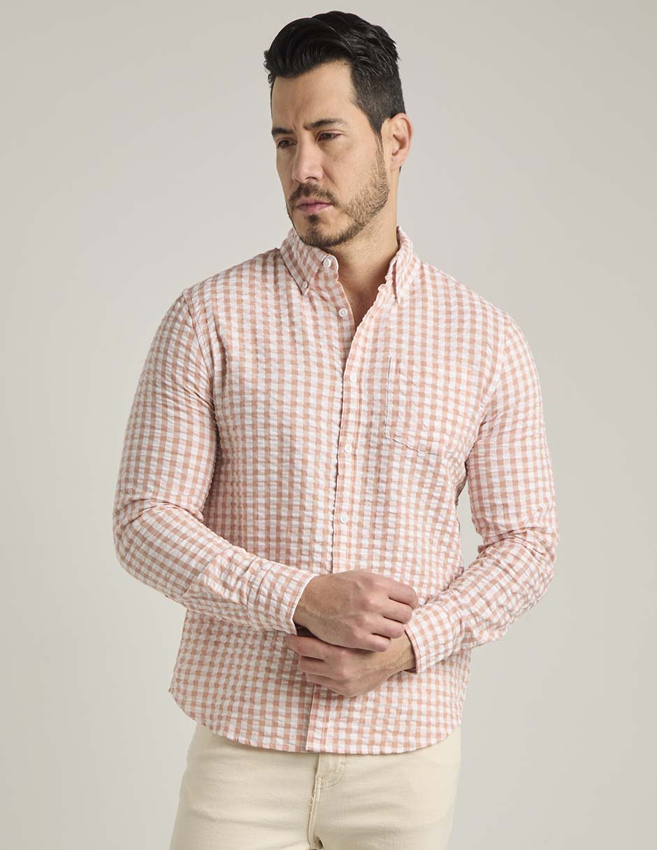 Camisa casual de algodón manga larga para hombre 5