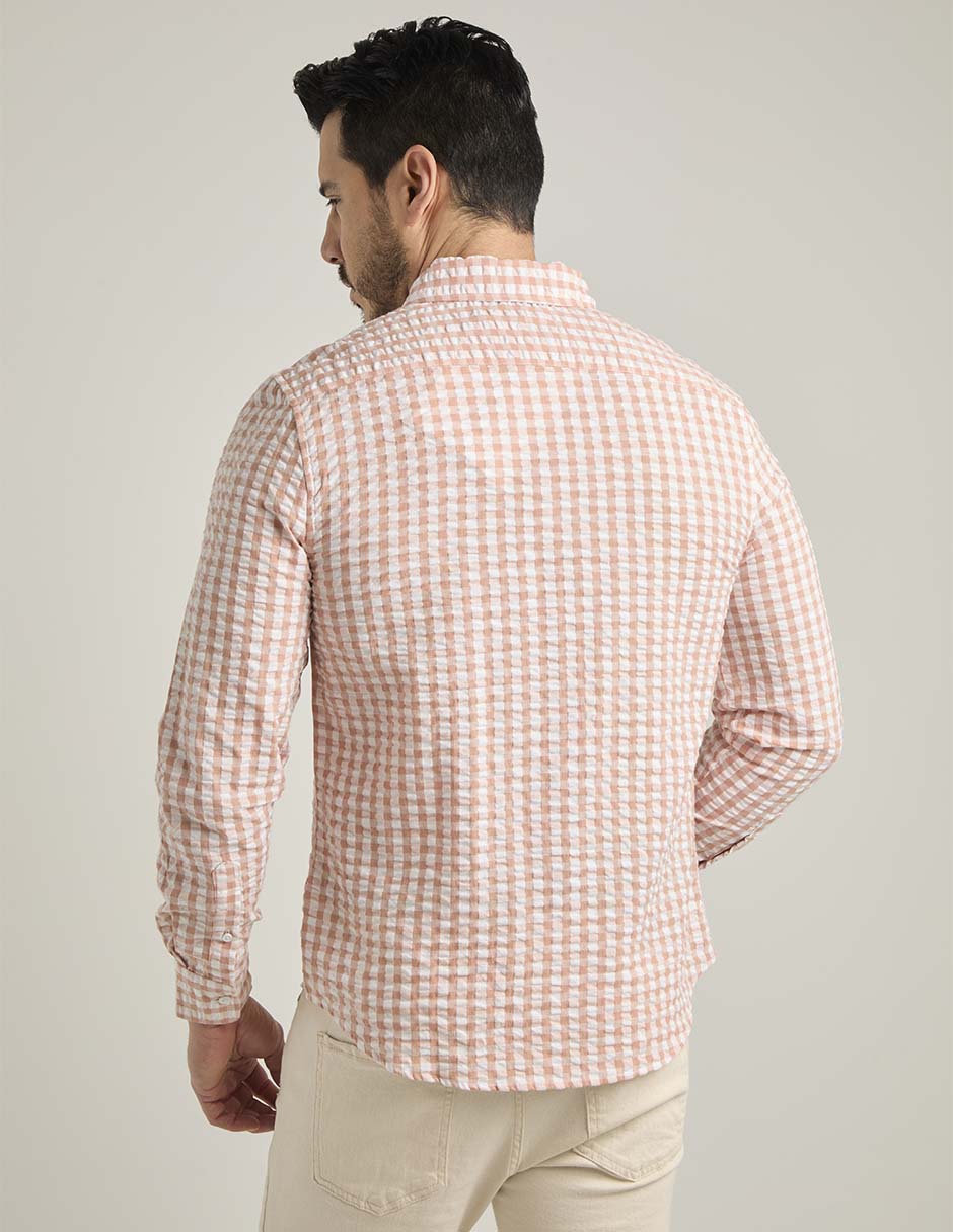 Camisa casual de algodón manga larga para hombre 6