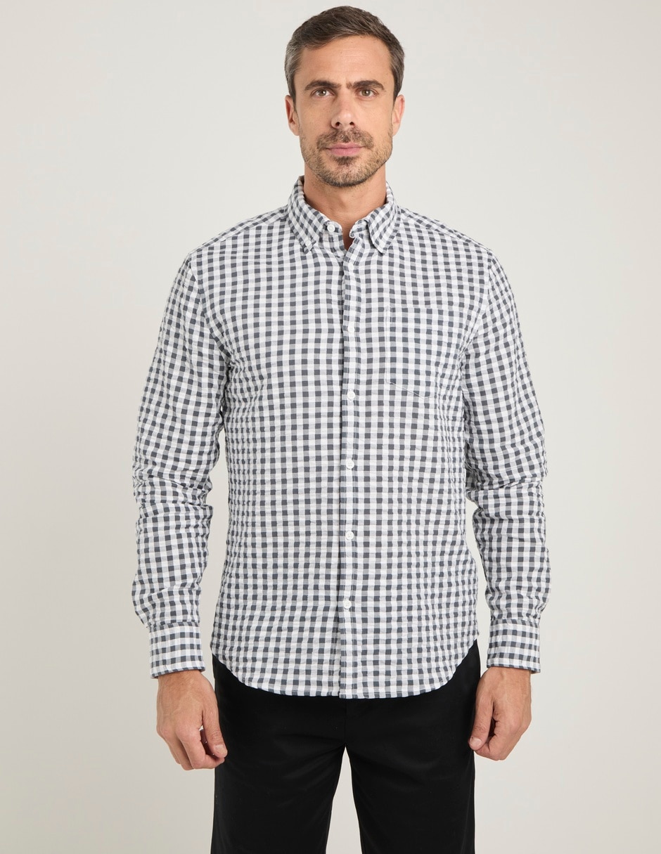 Camisa casual de algodón manga larga para hombre Camisa casual de algodón manga larga para hombre