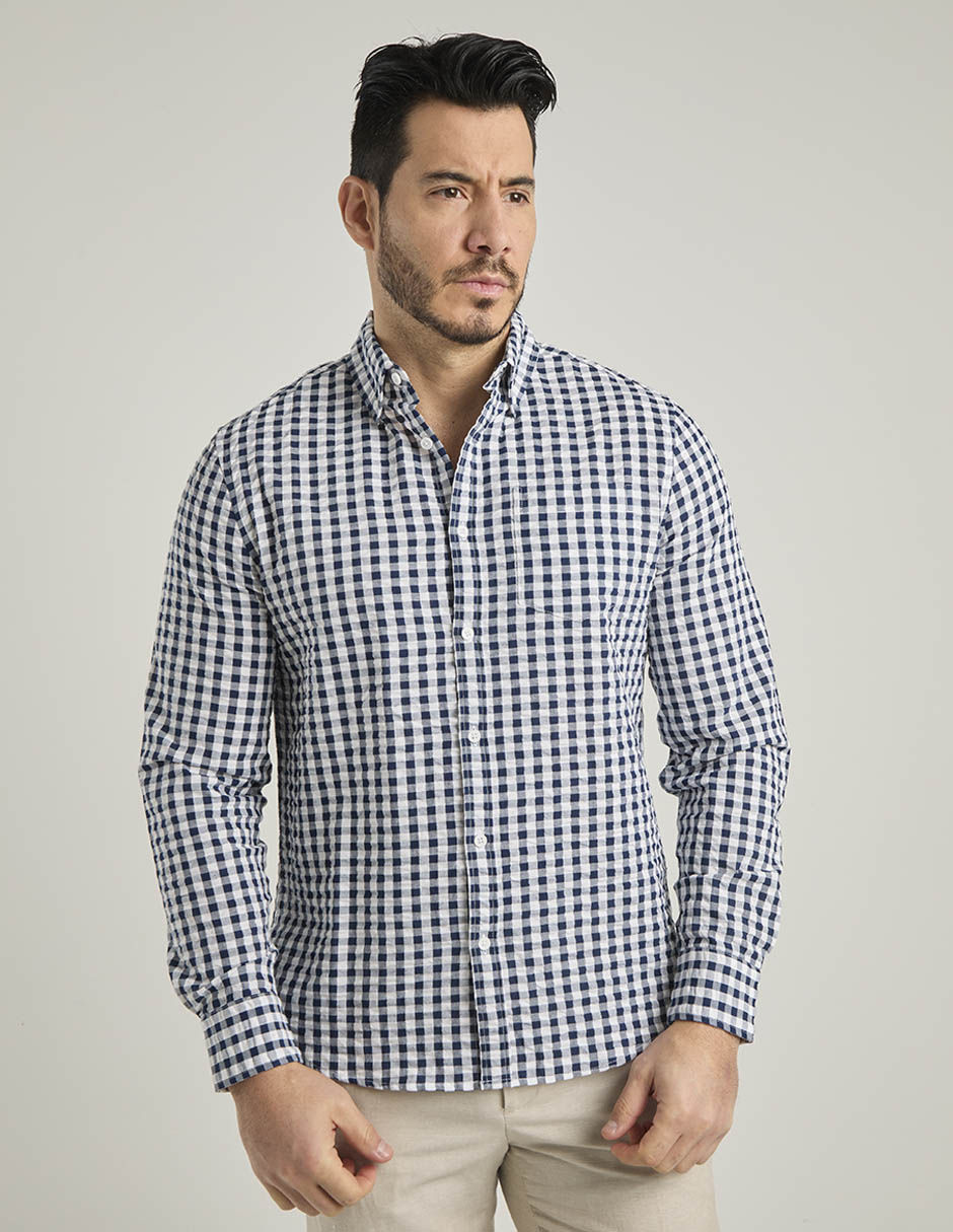 Camisa casual de algodón manga larga para hombre 5