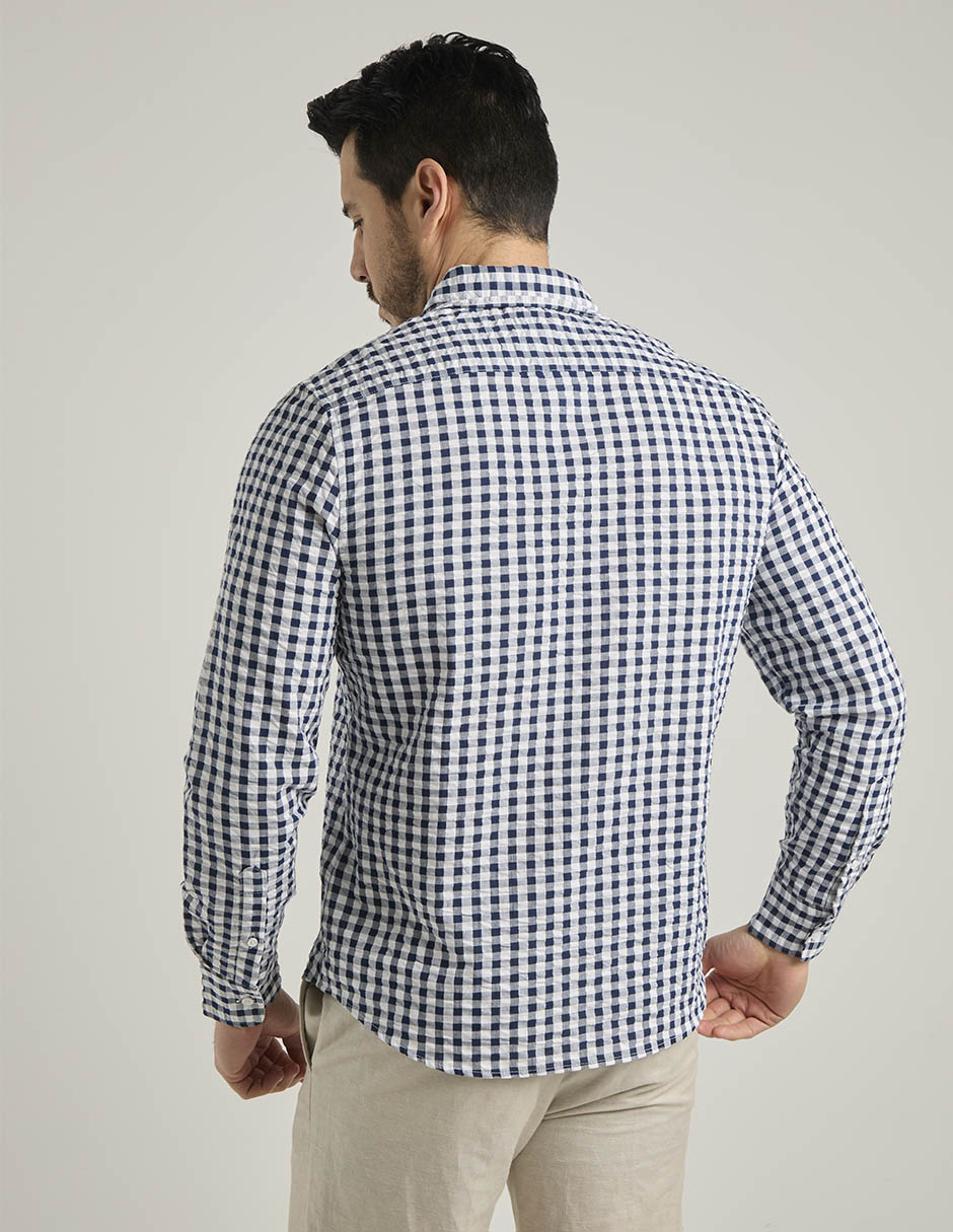 Camisa casual de algodón manga larga para hombre 6
