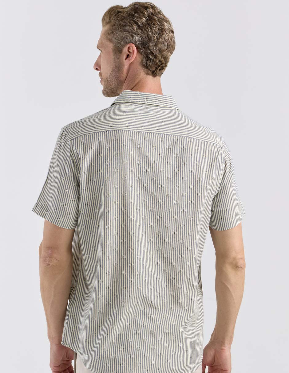 Camisa casual de algodón manga corta para hombre