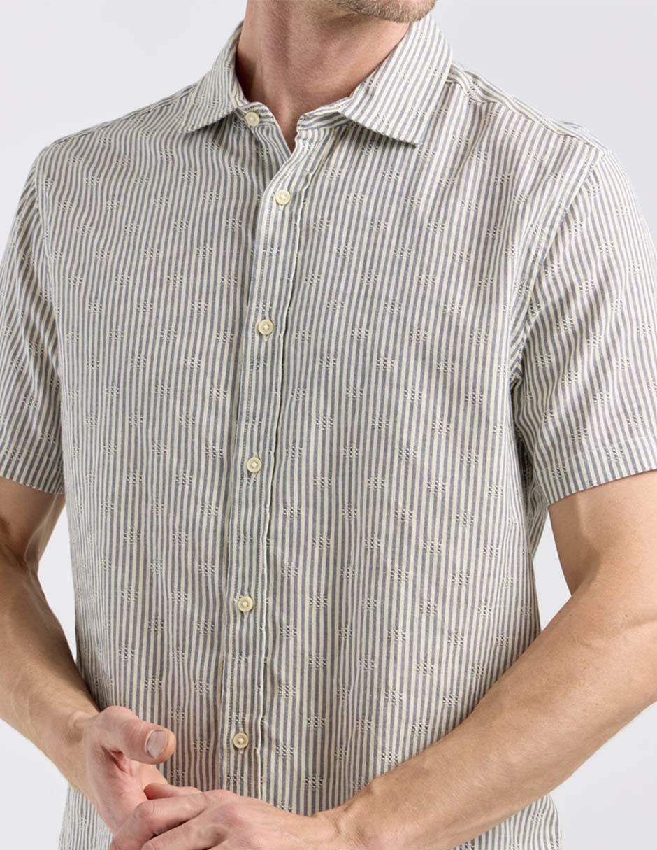 Camisa casual de algodón manga corta para hombre