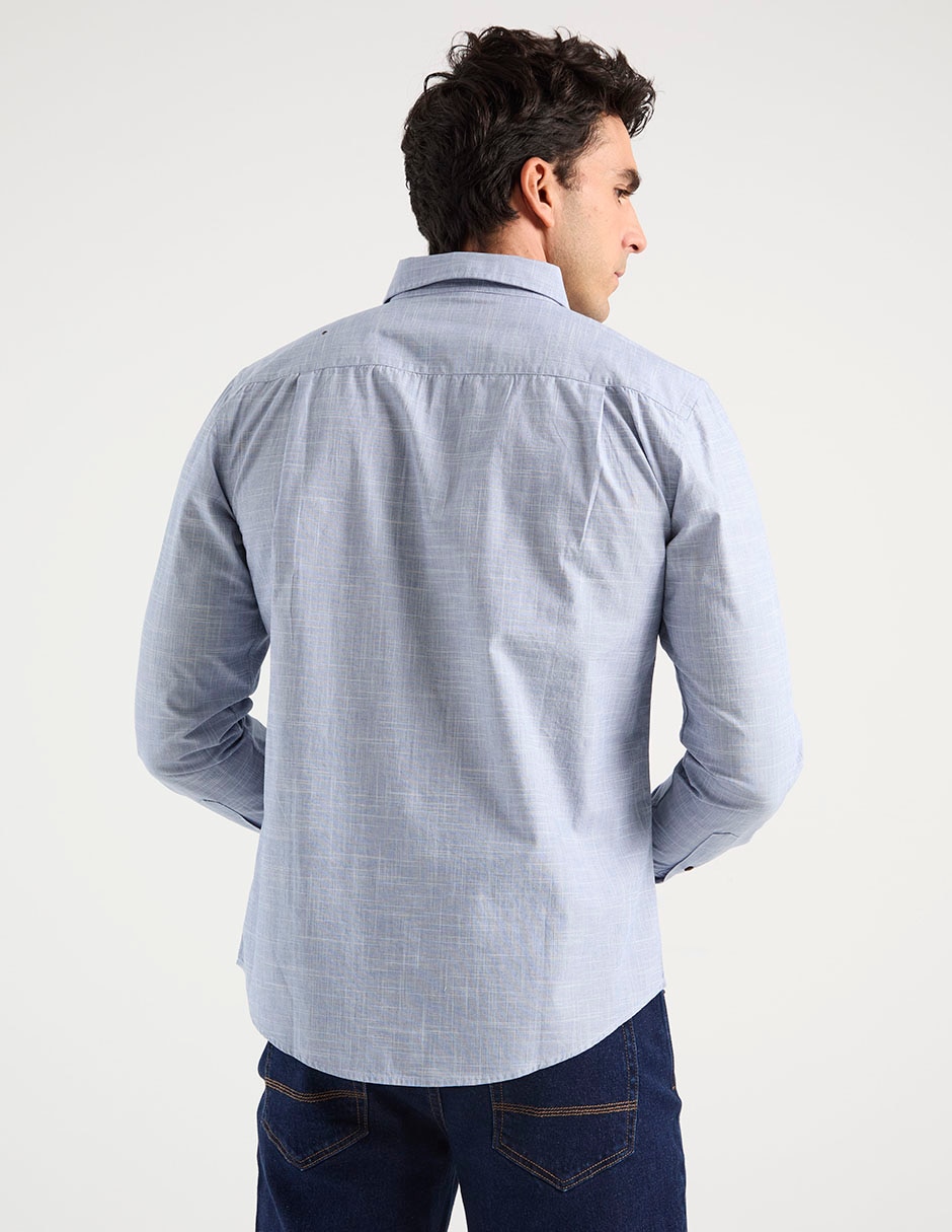 Camisa casual de algodón manga larga para hombre