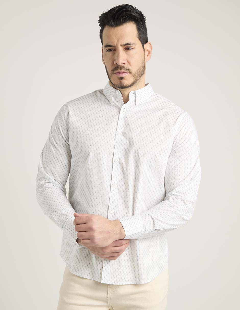 Camisa casual Jbe de algodón manga larga para hombre