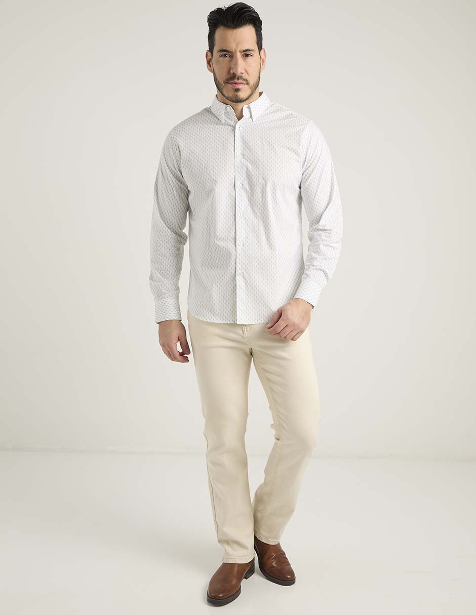 Camisa casual Jbe de algodón manga larga para hombre