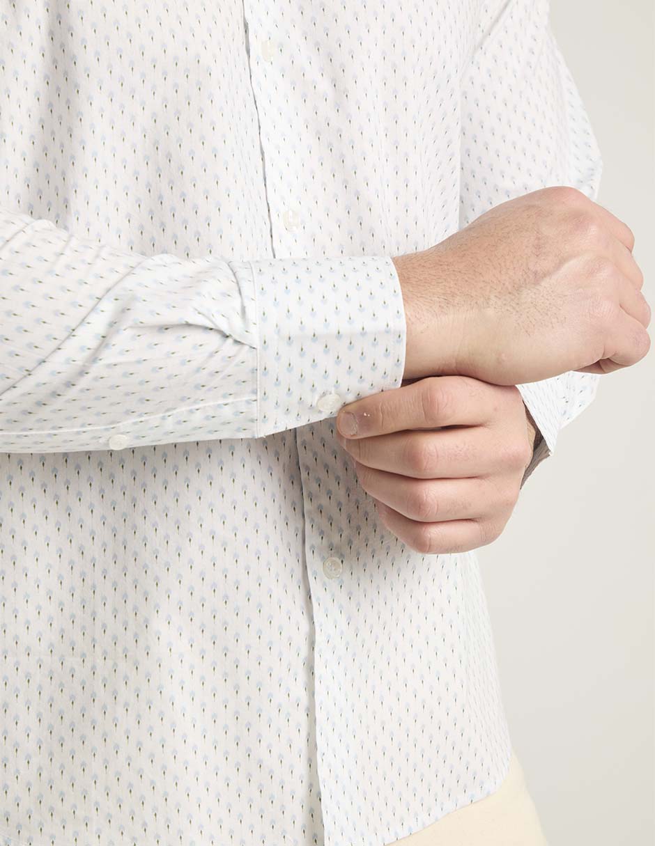 Camisa casual Jbe de algodón manga larga para hombre
