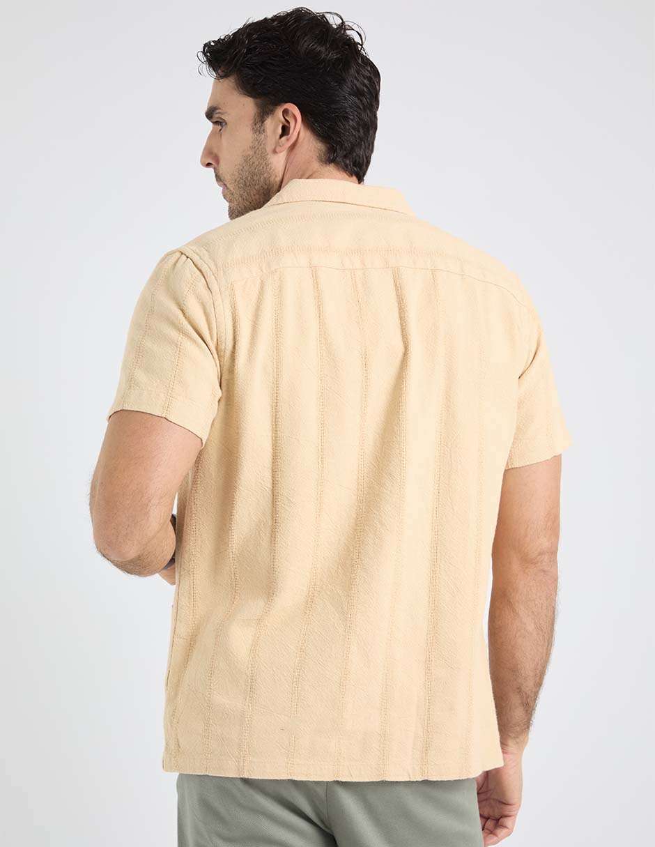 Camisa playa de algodón manga corta para hombre 4