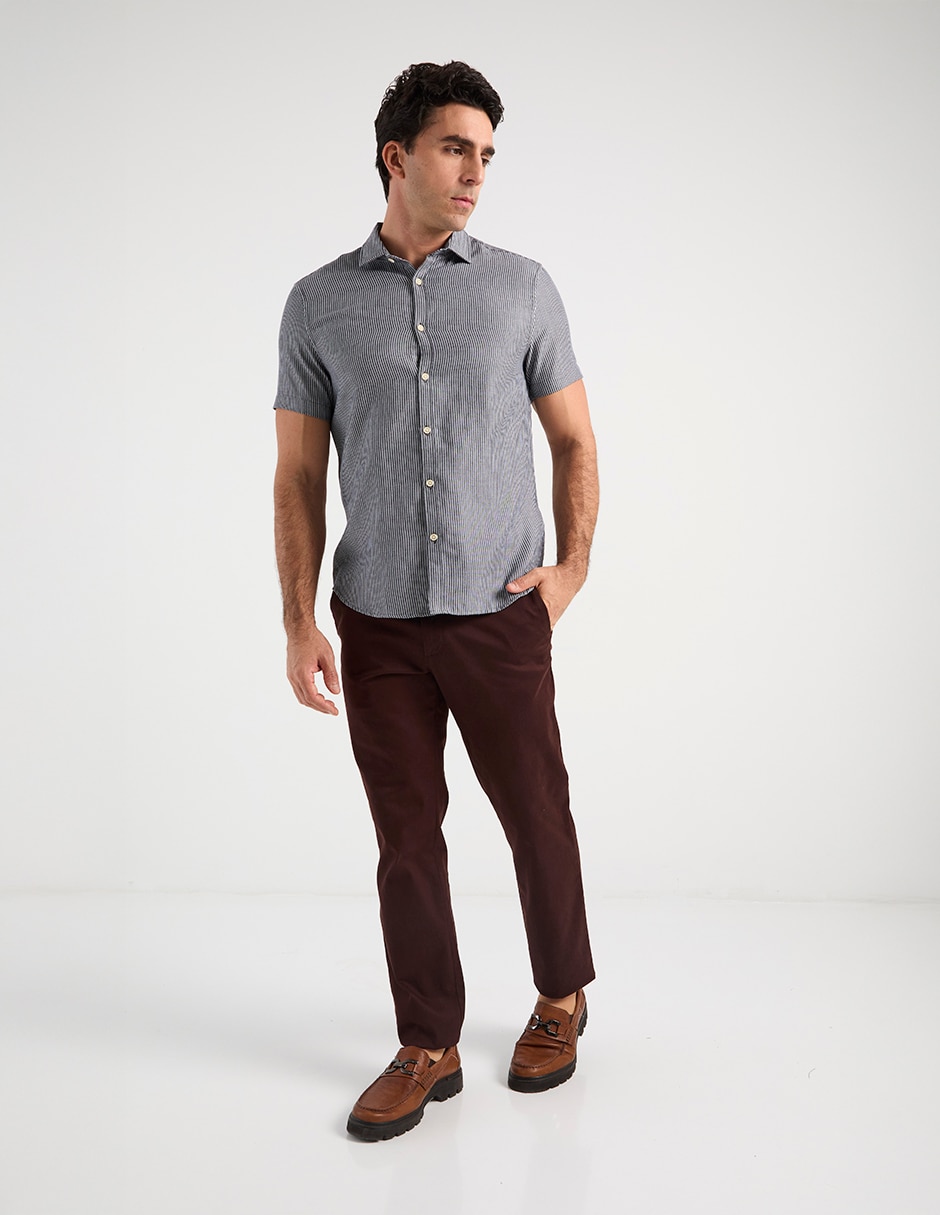 Camisa casual Regent Street de algodón manga corta para hombre