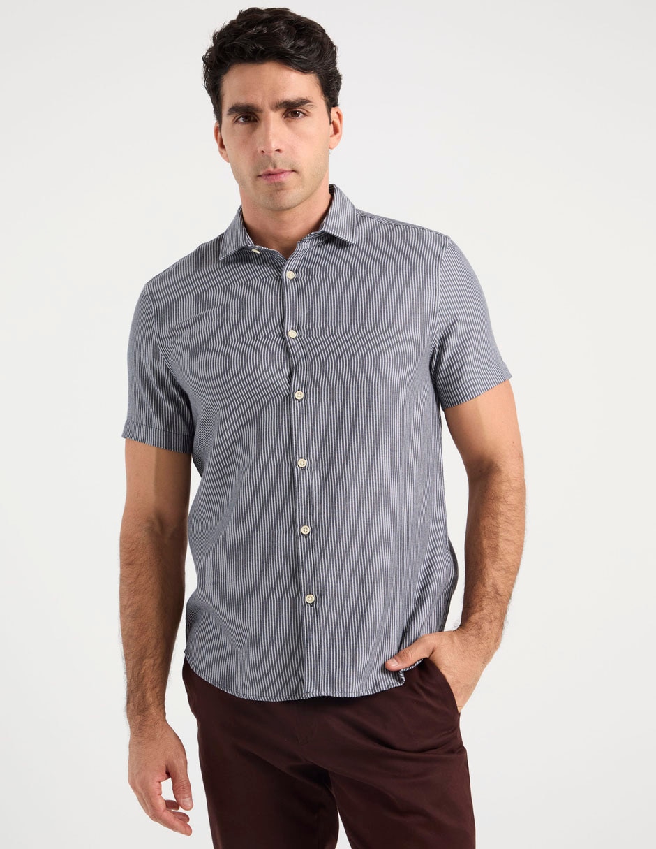 Camisa casual de algodón manga corta para hombre 1