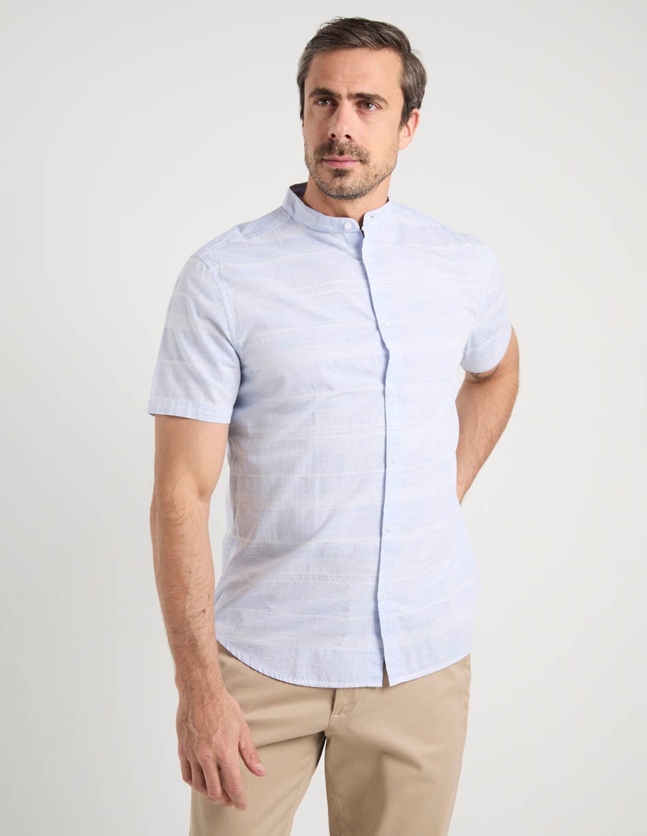 Camisa casual de algodón manga corta para hombre